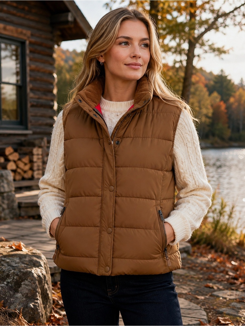 Gap PrimaLoft Luxe Puffer Vest Syrup Brown NWT Medium Quilted Outdoor gorpcore